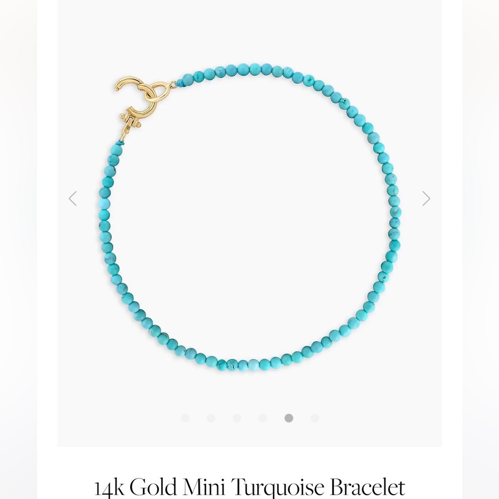 Gorjana 14k Solid Gold and Turquoise Beaded Bracelet -Fine collection